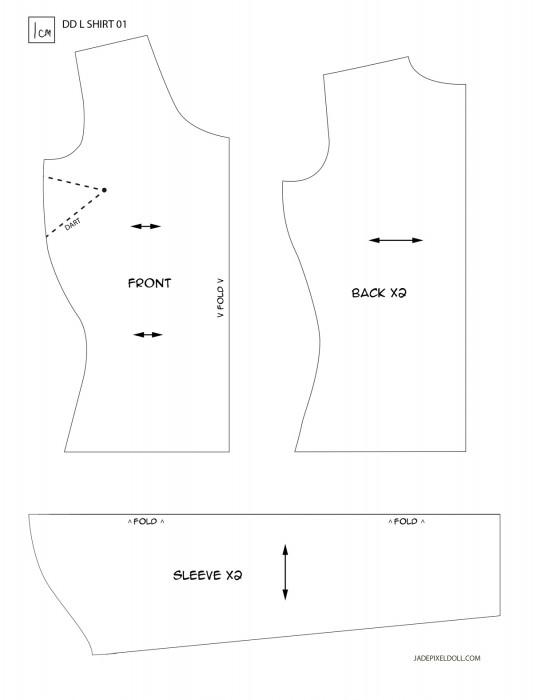 Pattern for DD Shirt – Jadepixel Doll Lab